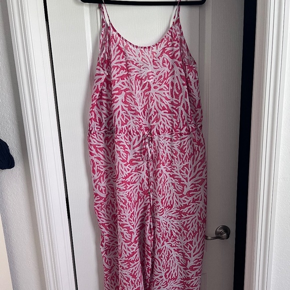 Michael Kors Sea Coral Swimsuit Coverup Jumpsuit Size L - Picture 1 of 3